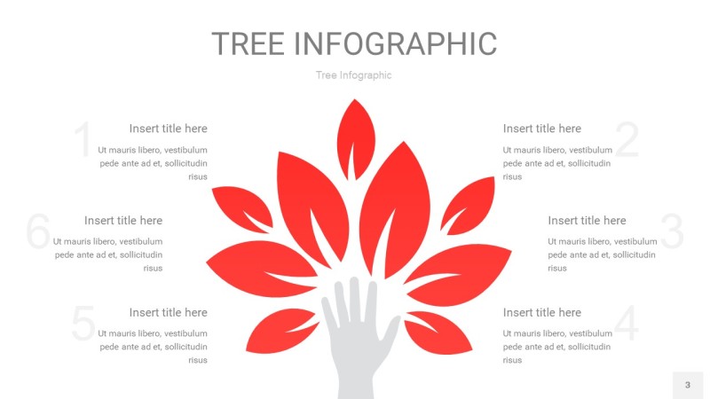 红色树状图PPT图表3