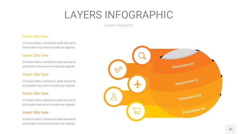 黄色3D分层PPT信息图42