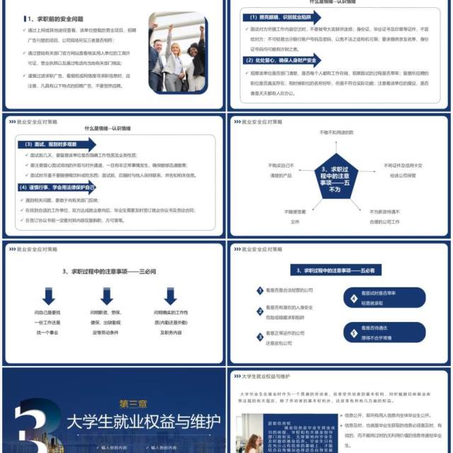 蓝色商务就业相关安全与法律PPT模板 蓝色商务就业相关安全与法律PPT模板