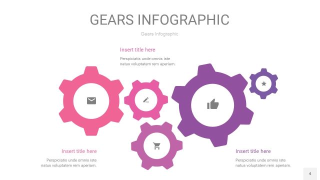 粉紫色齿轮PPT信息图4