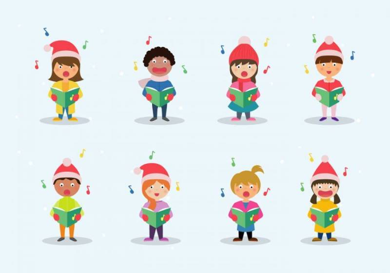 Carolers儿童矢量