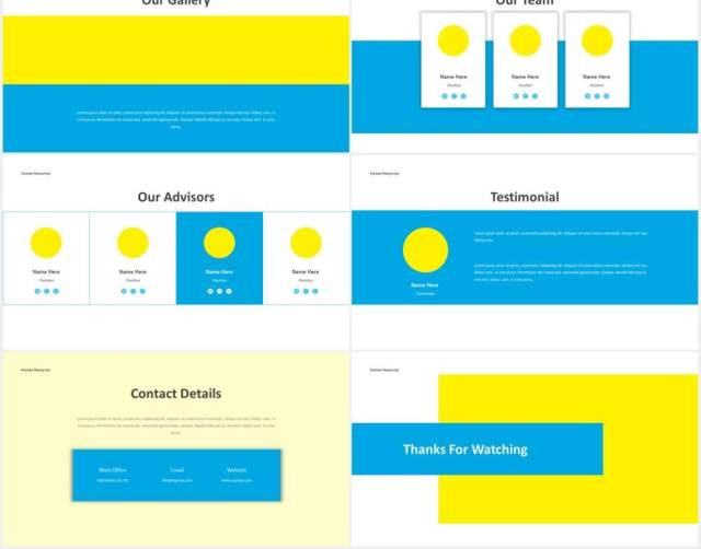 人力资源工作报告PPT图片排版设计素材Human Resource Powepoint Template