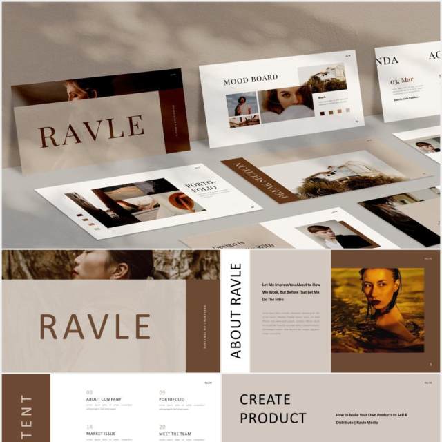 时尚简约图片排版设计摄影集展示PPT模板Ravle Powerpoint 时尚简约图片排版设计摄影集展示PPT模板Ravle Powerpoint