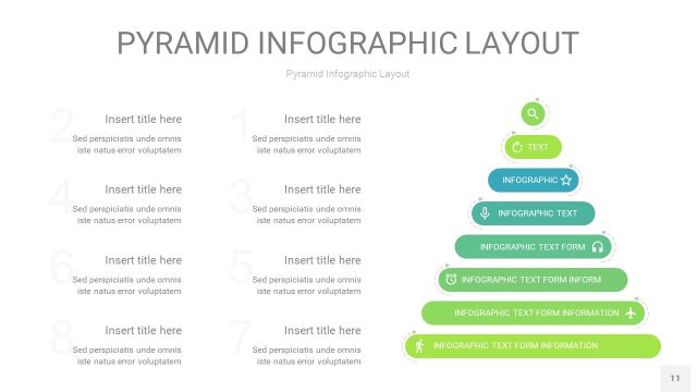 浅绿色3D金字塔PPT信息图表11