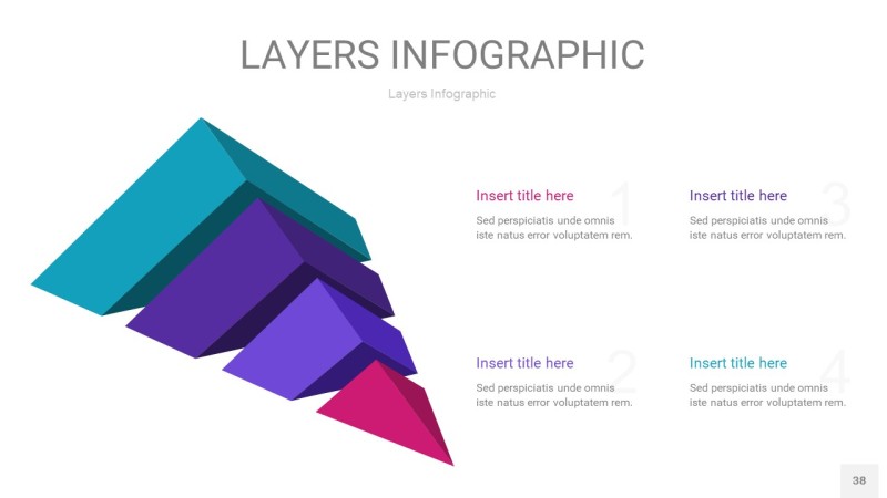 紫蓝色3D分层PPT信息图38
