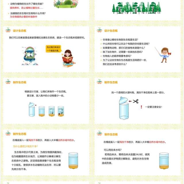 教科版五年级科学上册做一个生态瓶PPT模板 教科版五年级科学上册做一个生态瓶PPT模板