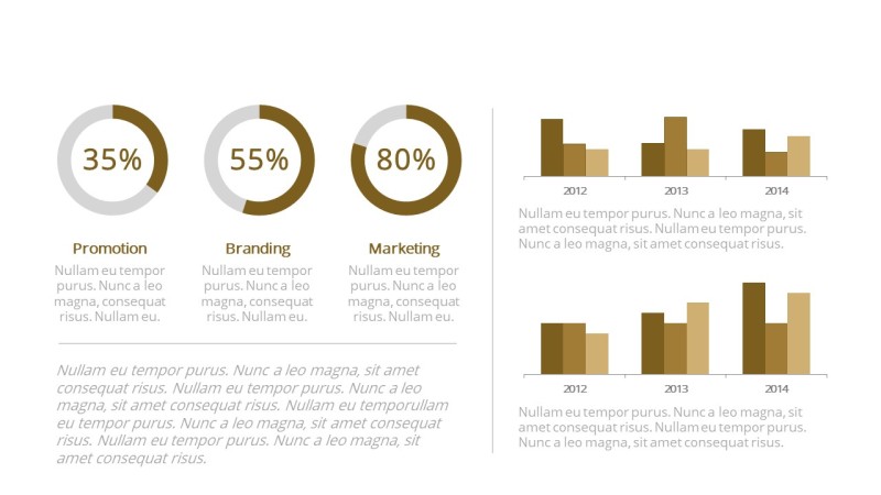 咖啡色总分关系PPT图表-5