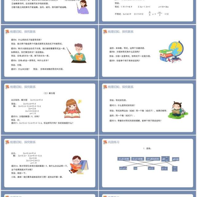 部编版六年级数学下册式与方程课件PPT模板