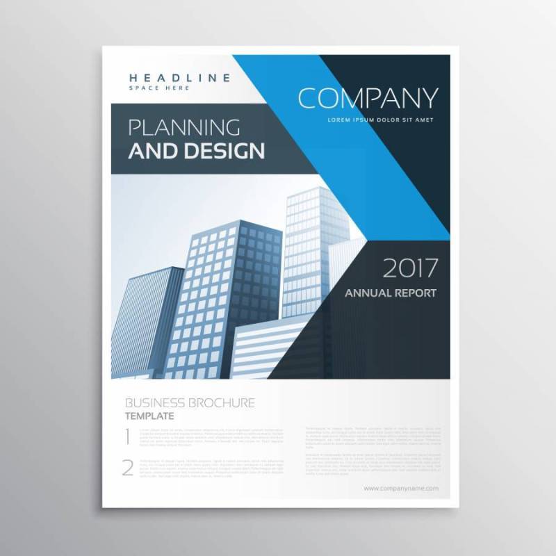 企业品牌业务传单或小册子模板与蓝色