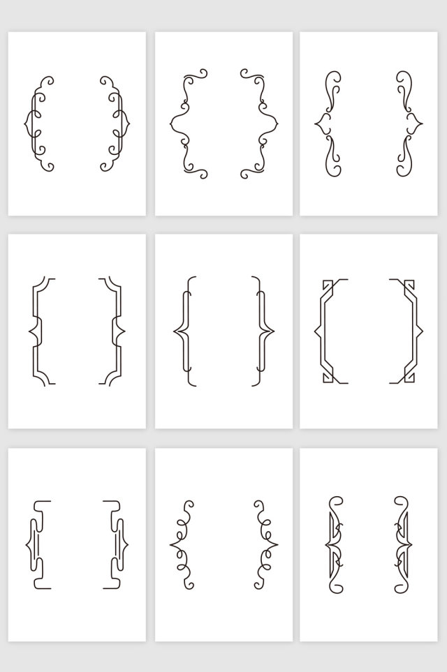 创意括号花边花纹矢量图形