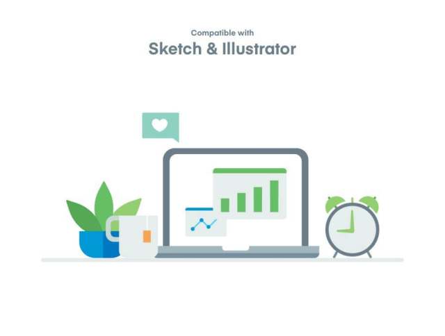 适用于iOS，Android，Web和Apps的图标和插图，Baun Easy Illustration