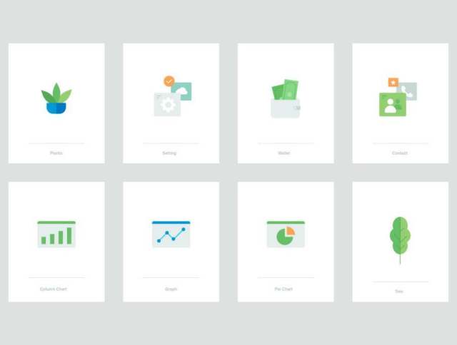 适用于iOS，Android，Web和Apps的图标和插图，Baun Easy Illustration
