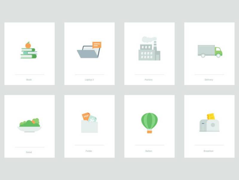 适用于iOS，Android，Web和Apps的图标和插图，Baun Easy Illustration