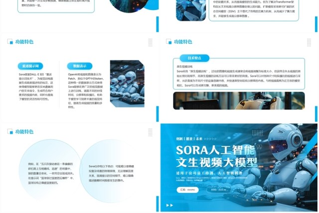 蓝色商务风SORA人工智能PPT模板 蓝色商务风SORA人工智能PPT模板