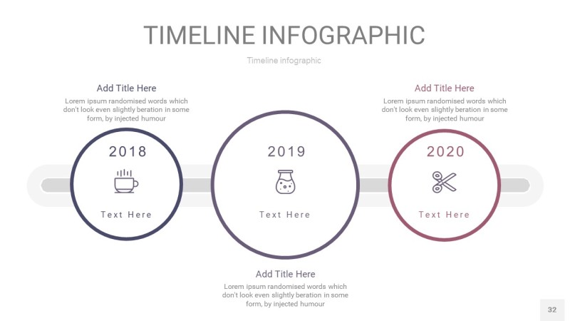 渐变紫黄色时间轴PPT信息图32