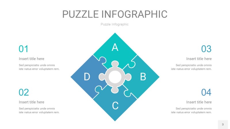 宝石绿拼图PPT图表3