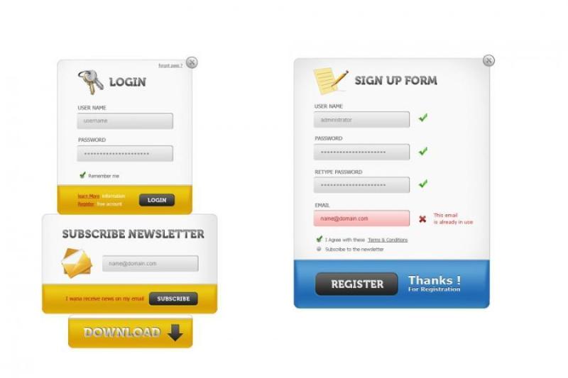 精致网页登陆界面——psd分层素材