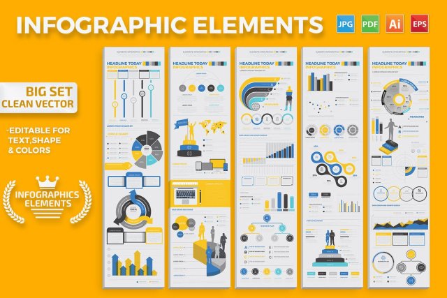 信息图形图表元素模板 Infographics Elements