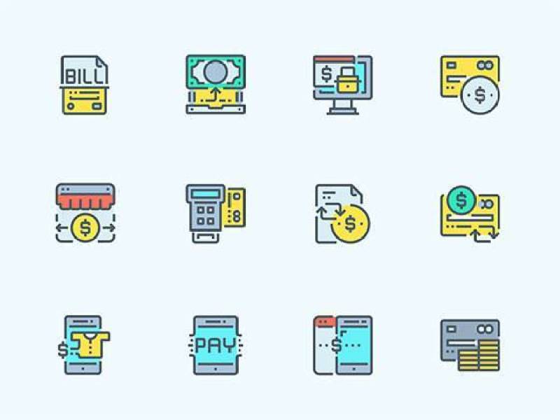 30 枚彩色支付方式元素图标