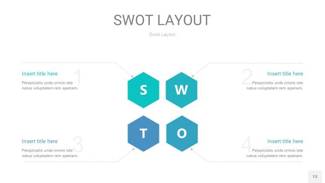 宝石绿SWOT图表PPT13