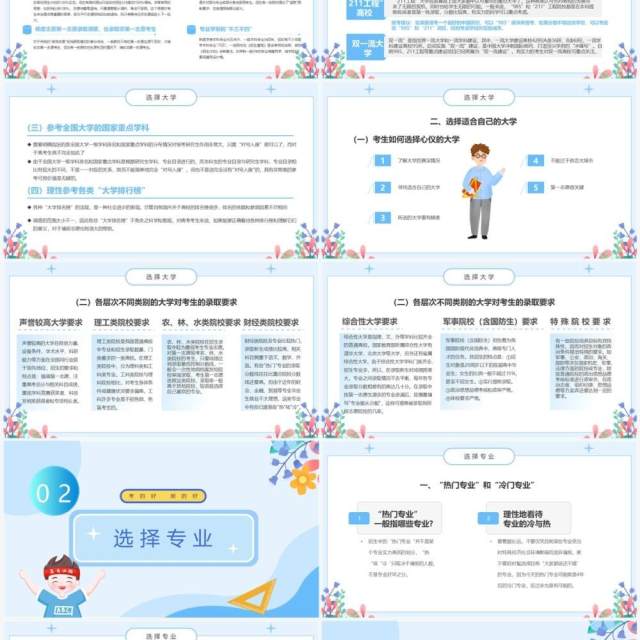 蓝色卡通风高考志愿填报指导PPT模板 蓝色卡通风高考志愿填报指导PPT模板