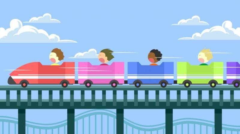 骑着过山车矢量尖叫