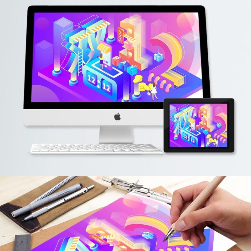 电商淘宝天猫购物促销活动2.5D立体插画AI设计海报素材40