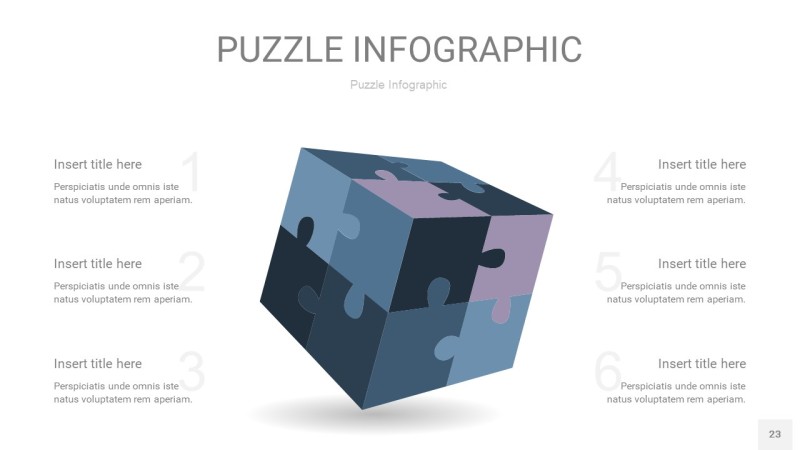 深蓝色拼图PPT图表23