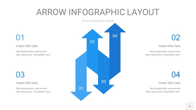 蓝色箭头PPT信息图表5