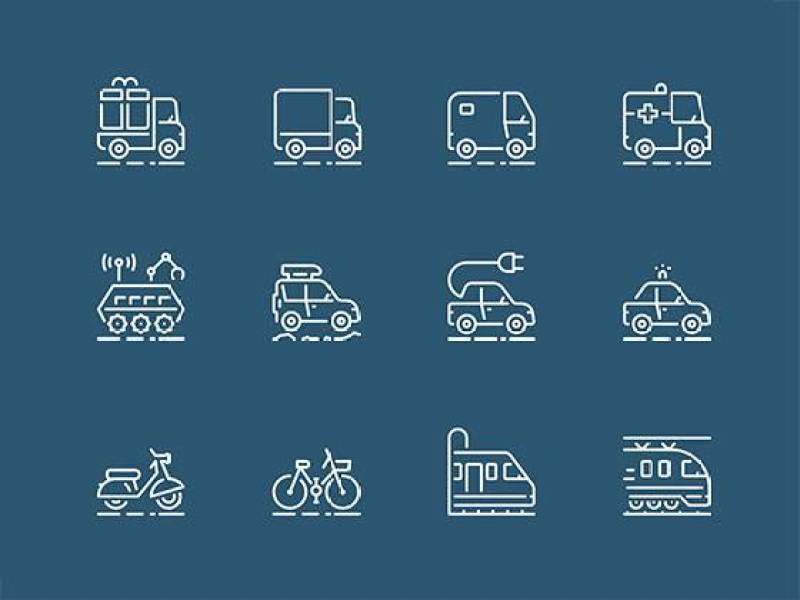 45 枚运输工具图标