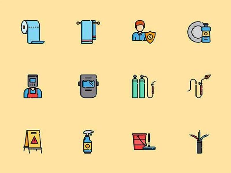 50 枚多彩家政元素图标