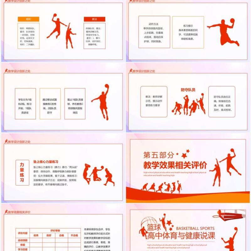 篮球高中体育与健康说课动态PPT模板
