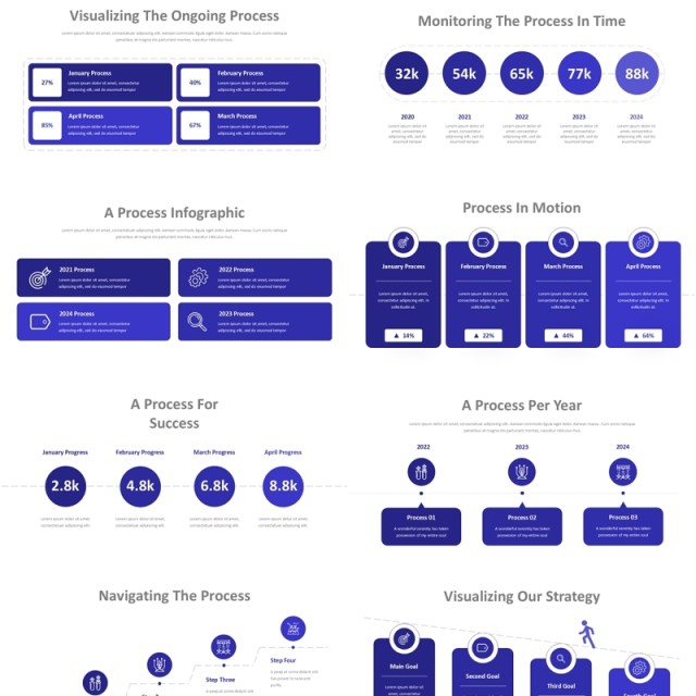 流程图信息图表PPT模板Process Infographic