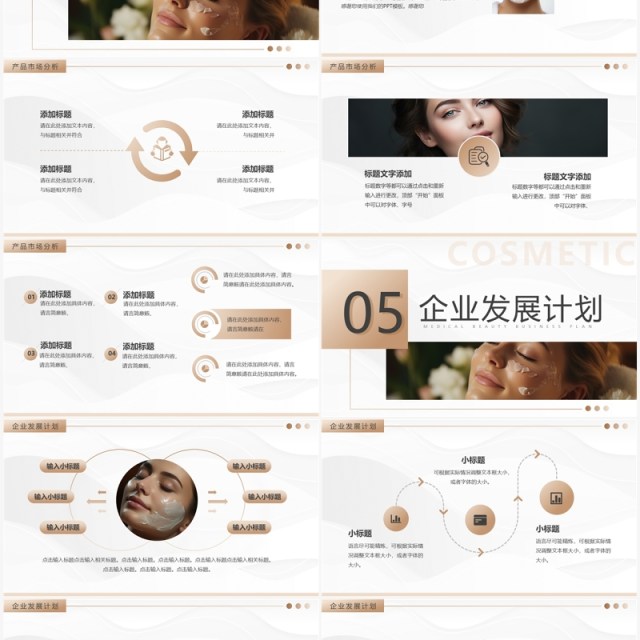棕色简约风医美商业计划书PPT模板 棕色简约风医美商业计划书PPT模板