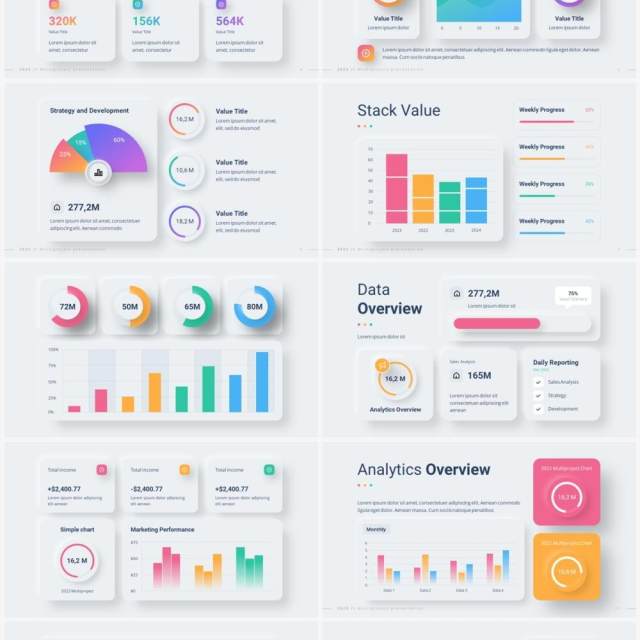 简洁公司经营指标快报混合仪表盘PPT模板幻灯片2023 Versatile KPI Dashboard Light 简洁公司经营指标快报混合仪表盘PPT模板幻灯片2023 Versatile KPI Dashboard Light
