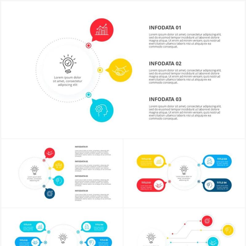 彩色流程图表关系结构图PPT素材Flow chart