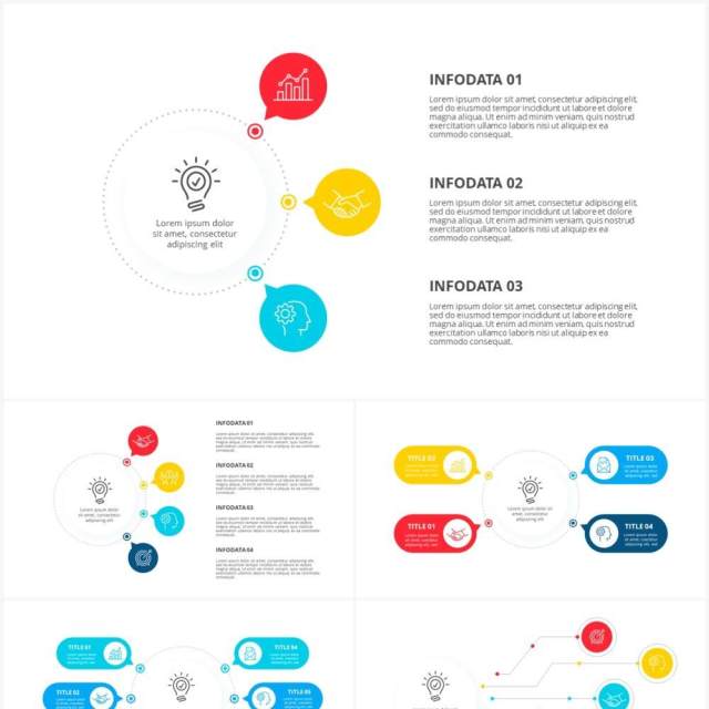 彩色流程图表关系结构图PPT素材Flow chart