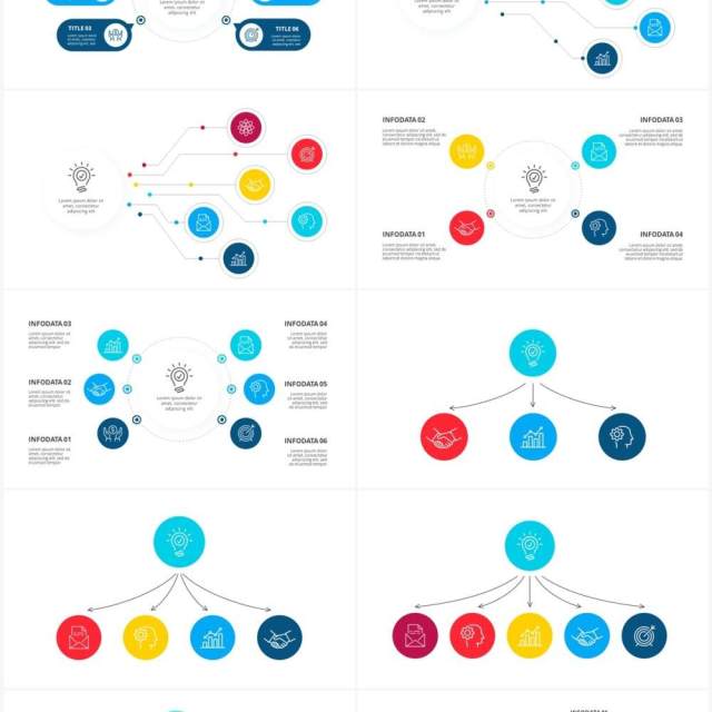 彩色流程图表关系结构图PPT素材Flow chart