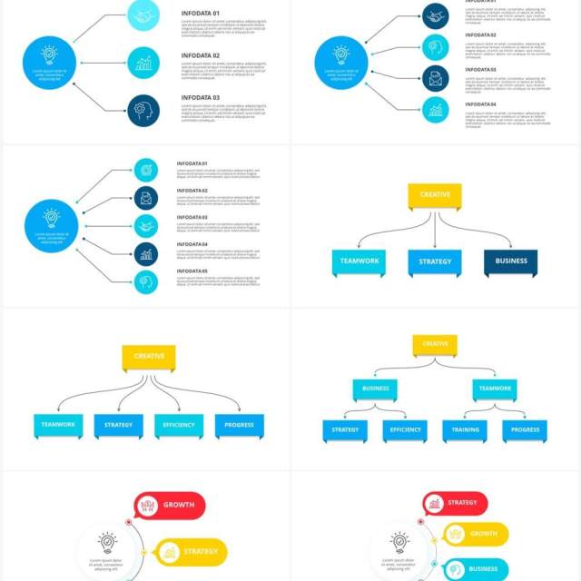 彩色流程图表关系结构图PPT素材Flow chart