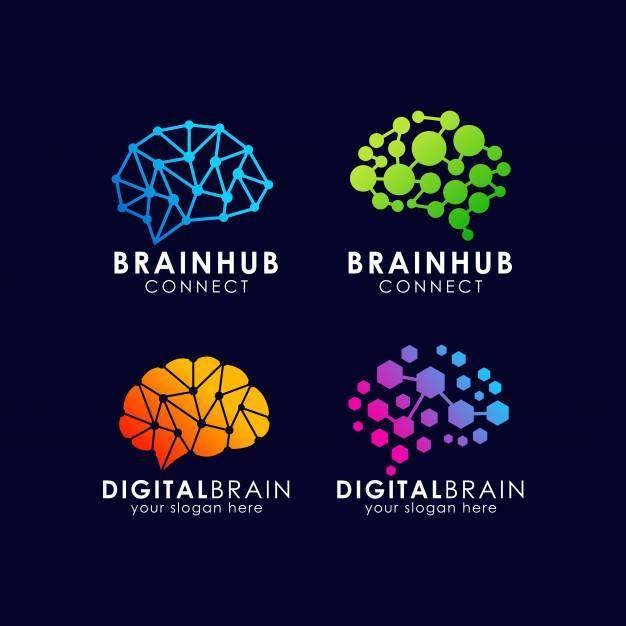Brain connection logo design. digital brain logo template Brain connection logo design. digital brain logo template