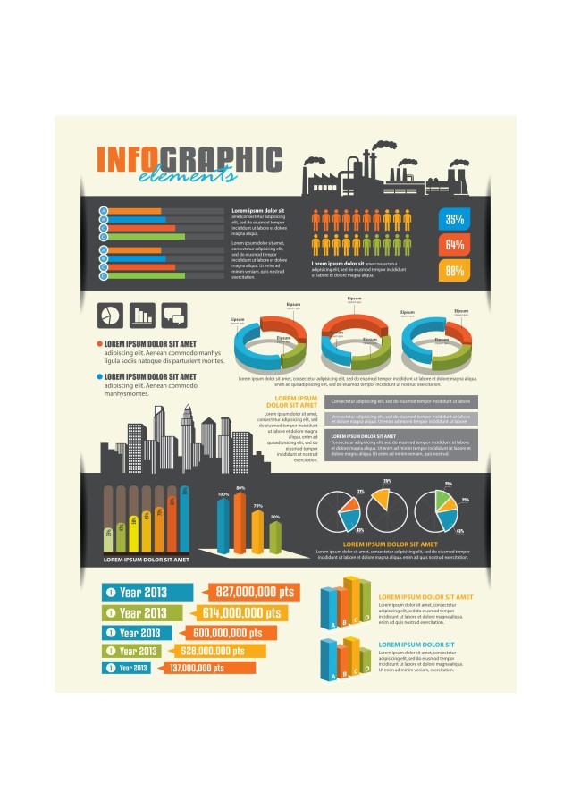 信息图形和图表设计元素向量集06
