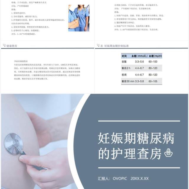 蓝色妊娠期糖尿病的护理查房PPT模板 蓝色妊娠期糖尿病的护理查房PPT模板