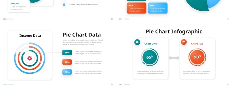 圆饼图信息图PPT模板素材Pie Chart - Infographic Presentation Template