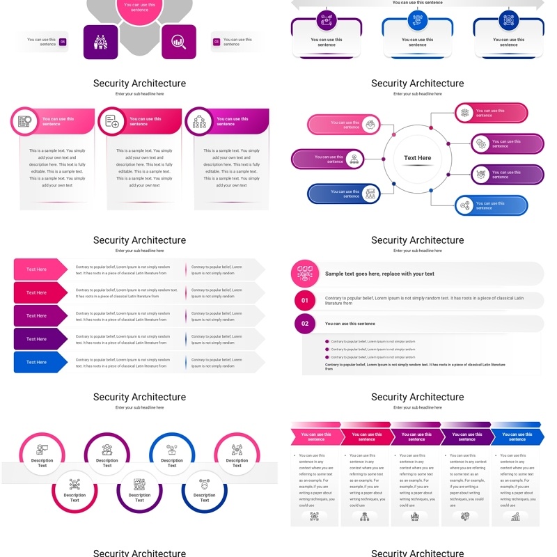 安全体系结构信息图PPT模板Security Architecture