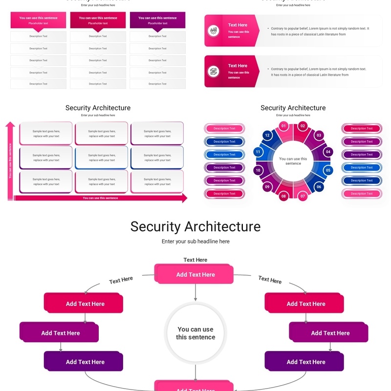 安全体系结构信息图PPT模板Security Architecture