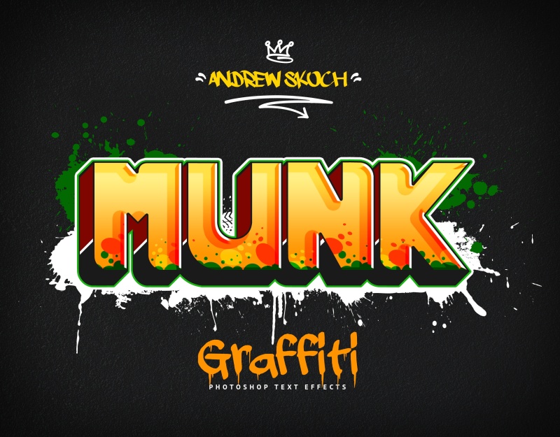 涂鸦文字效果艺术字体设计样式PSD素材