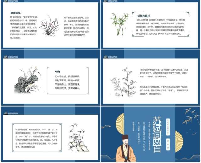 苏轼词两首念奴娇赤壁怀古和定风波动态PPT模板 苏轼词两首念奴娇赤壁怀古和定风波动态PPT模板