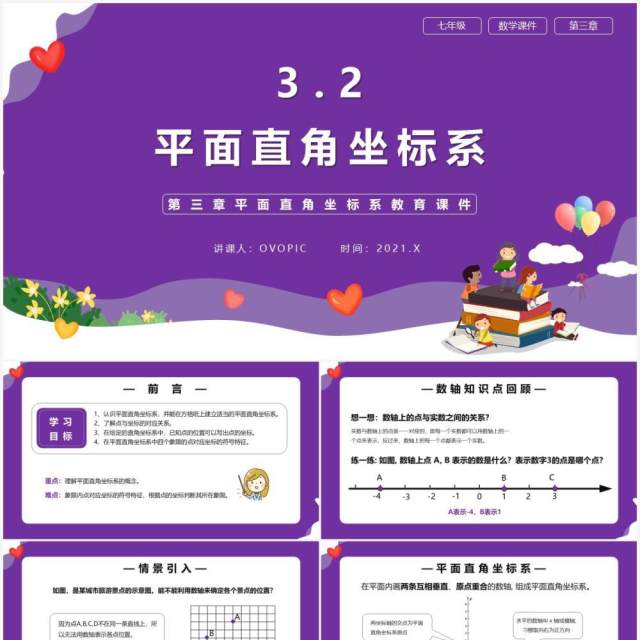 部编版七年级数学下册平面直角坐标系课件PPT模板 部编版七年级数学下册平面直角坐标系课件PPT模板