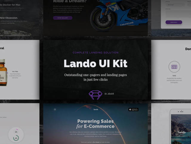 出色的单页和登陆页面,Lando UI Kit 出色的单页和登陆页面,Lando UI Kit