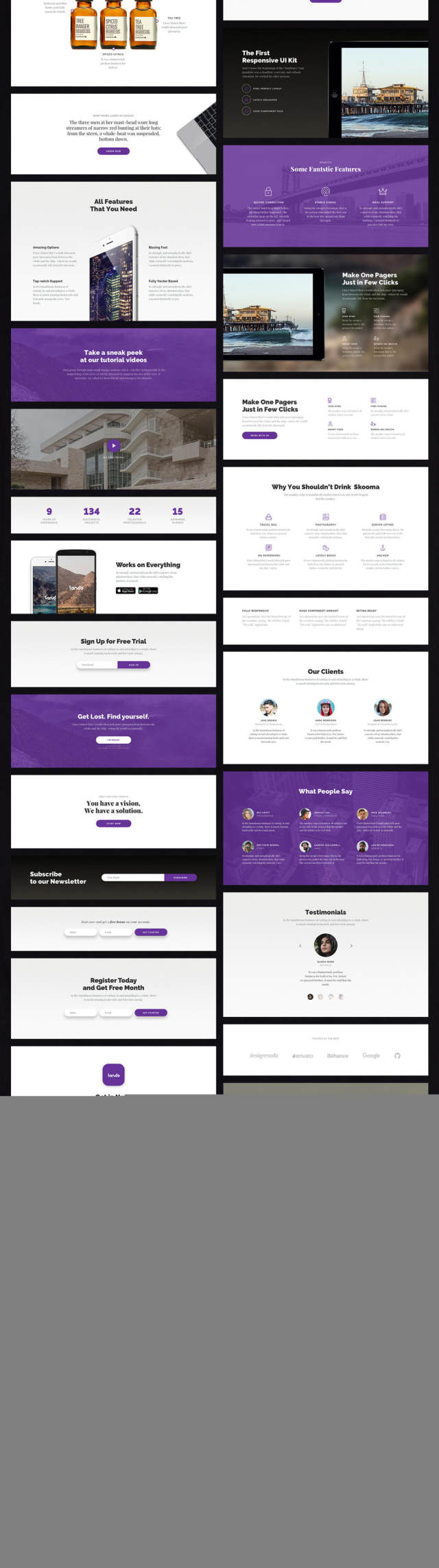 出色的单页和登陆页面,Lando UI Kit 出色的单页和登陆页面,Lando UI Kit